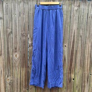 EUC Madewell Linen Blend Pants Women's Size S Bluestone Pull-on Wide Leg Pockets